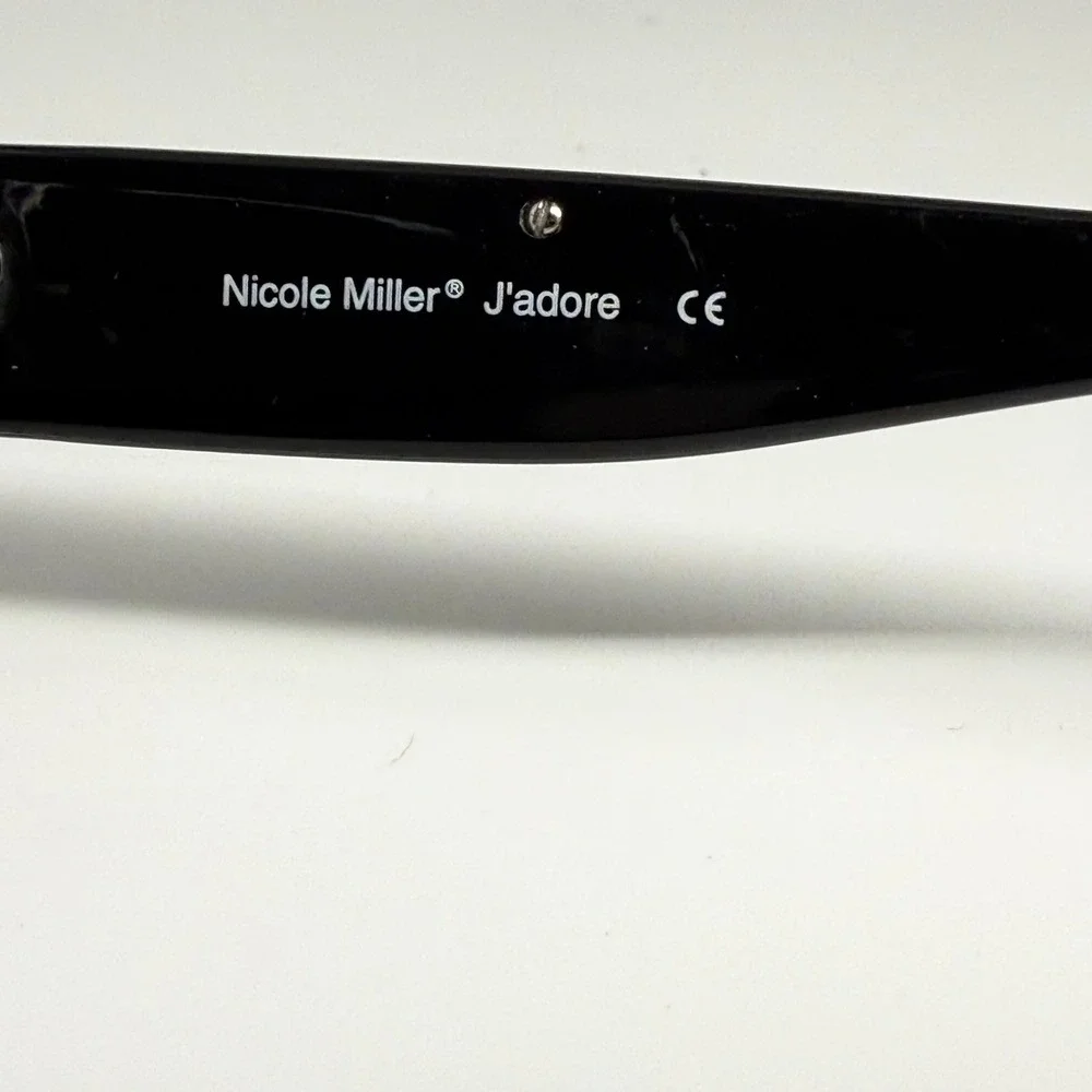 Nicole Miller J'adore Soot Black Rectangular Eyeglass Frames  Accent 64-16-125